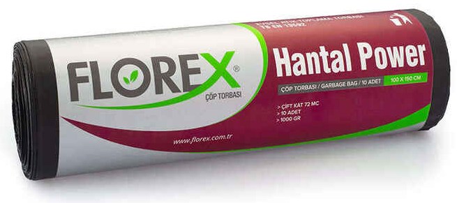 Florex Hantal Power Çöp Poşeti - 100x150 cm 1000 gr 10 Adet