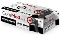 Coremed Plus Nitril Siyah Pudrasız Muayene Eldiveni L Beden