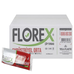 Florex Endüstri̇yel Orta Çöp Torbası 55x60cm 26mc 20x25 Rulo 500 Adet 160gr/rulo