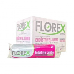 Florex Endüstri̇yel Jumbo Çöp Torbası 80x110cm 49mc 10x20 Rulo 200 Adet 400gr/rulo