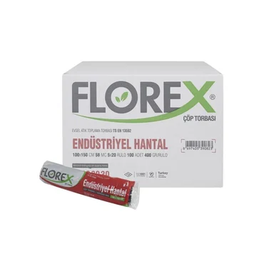 FLOREX Endüstriyel Hantal Çöp Torbası 100x150 | 58MC Dayanıklı