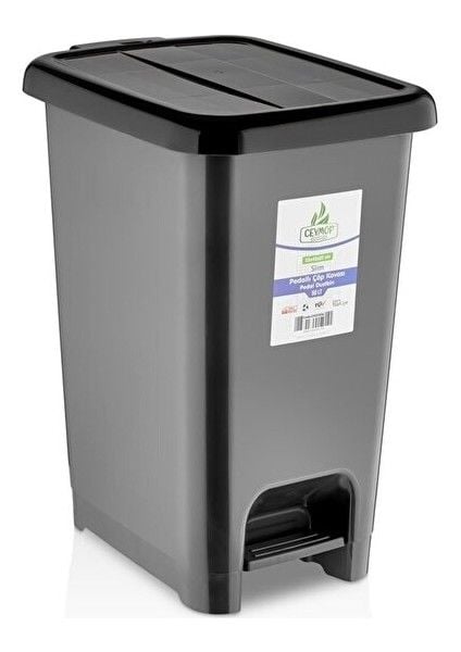 Ceymop Slim Pedallı Çöp Kovası – 50 Litre Dayanıklı ve Modern Tasarım