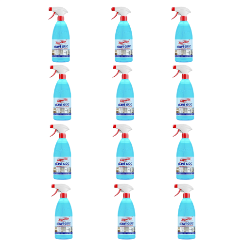 Asperox Mavi Güç 1 Litre 12'li – Çok Amaçlı Temizlik ve Hijyen Spreyi