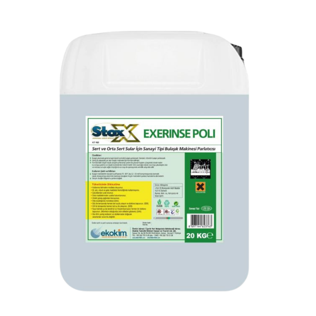 Stox Exerinse Poli Endüstriyel Bulaşık Parlatıcı 20 Kg – Lekesiz ve Pırıl Pırıl Sonuç
