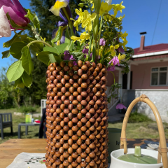 Ahşap Boncuk Vazo-el işçiliği