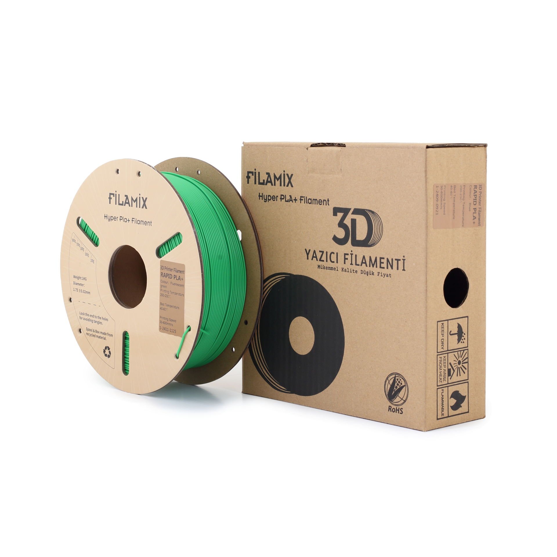 Filamix Hyper Pla + Filament Floresan Yeşil