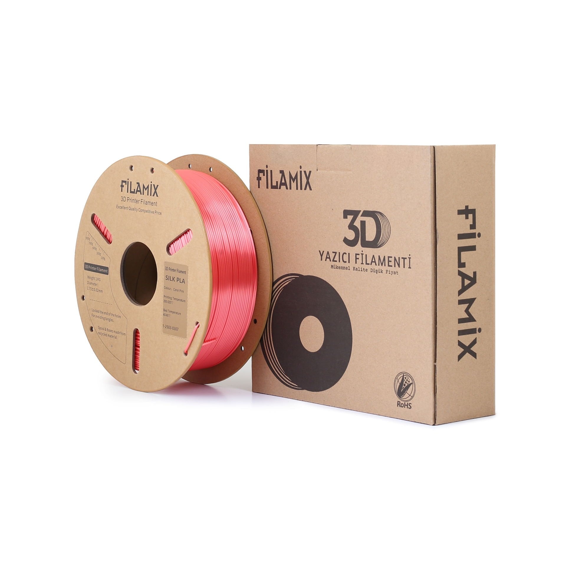 Filamix Silk 3D Filament Coral Pink