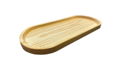 Ahşap Sunum Tabağı 30x20cm Krem