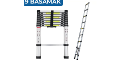Karavan & Tekne Katlanır Alüminyum Teleskobik Merdiven 9 Basamaklı