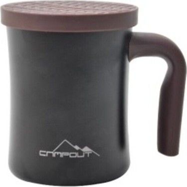 Campout Çift Katmanlı Termos Kupa 350 ML Siyah