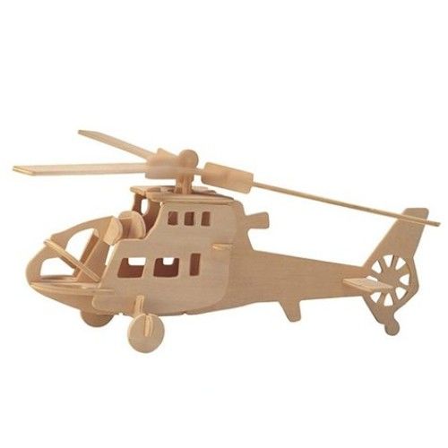 Toptan Ahşap 3D Maket  Helikopter