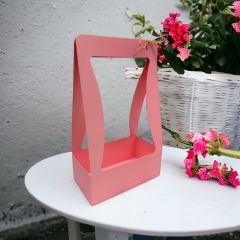 10'lu Dik Pembe Çiçek Taşıma Çantası