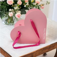 10'lu Kalp Pembe Çiçek Taşıma Çantası