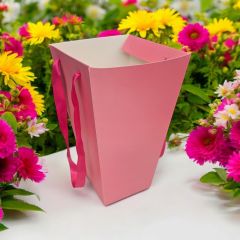 10'lu Çiçek Buketi Taşıma Çantası - Pembe Çanta