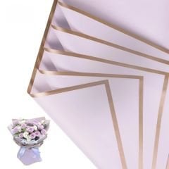 Altın Kenar Çerçeveli Çiçek Ambalajı - Soft Renkler