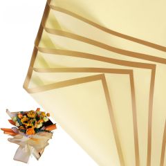 Altın Kenar Çerçeveli Çiçek Ambalajı - Soft Renkler