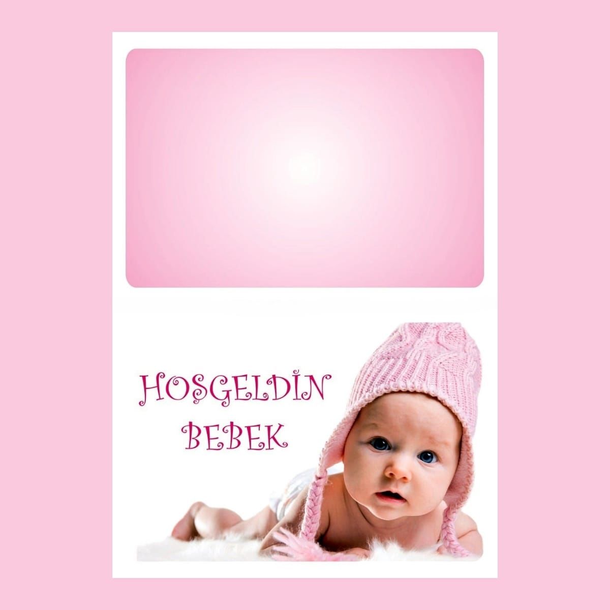 Yeni Doğum Hediyesi Mesaj Kartı - Kız Bebek