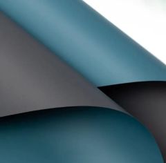 İki Tarafı Farklı Renk Çiçek Ambalajı Gri - Mavi