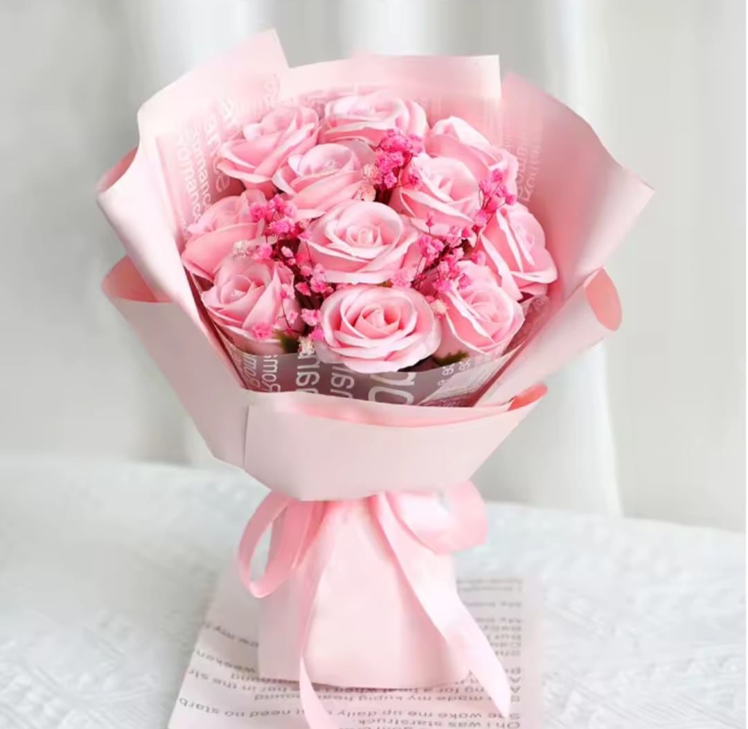 Açık Pembe Çiçek Ambalajı