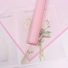 Pembe Çerçeveli Saydam Çiçek Ambalajı