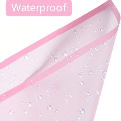 Pembe Çerçeveli Saydam Çiçek Ambalajı