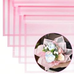 Pembe Çerçeveli Saydam Çiçek Ambalajı