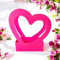 10'lu Kalp Pembe Çiçek Çantası