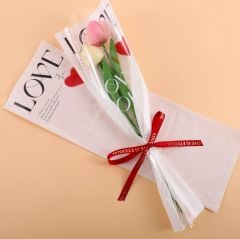 I Love You Yazılı Tek Gül Buketlik