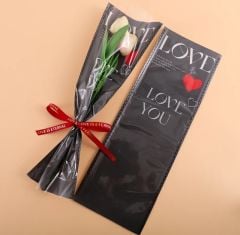 I Love You Yazılı Tek Gül Buketlik