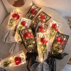 I Love You Yazılı Tek Gül Buketlik