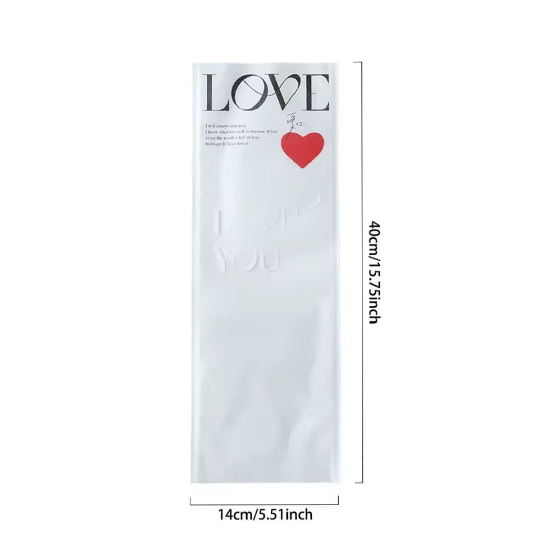 I Love You Yazılı Tek Gül Buketlik Beyaz