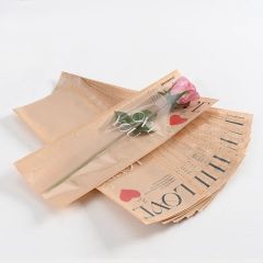I Love You Yazılı Tek Gül Buketlik Kraft