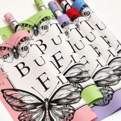 Butterfly Yazılı Çiçek Ambalajı