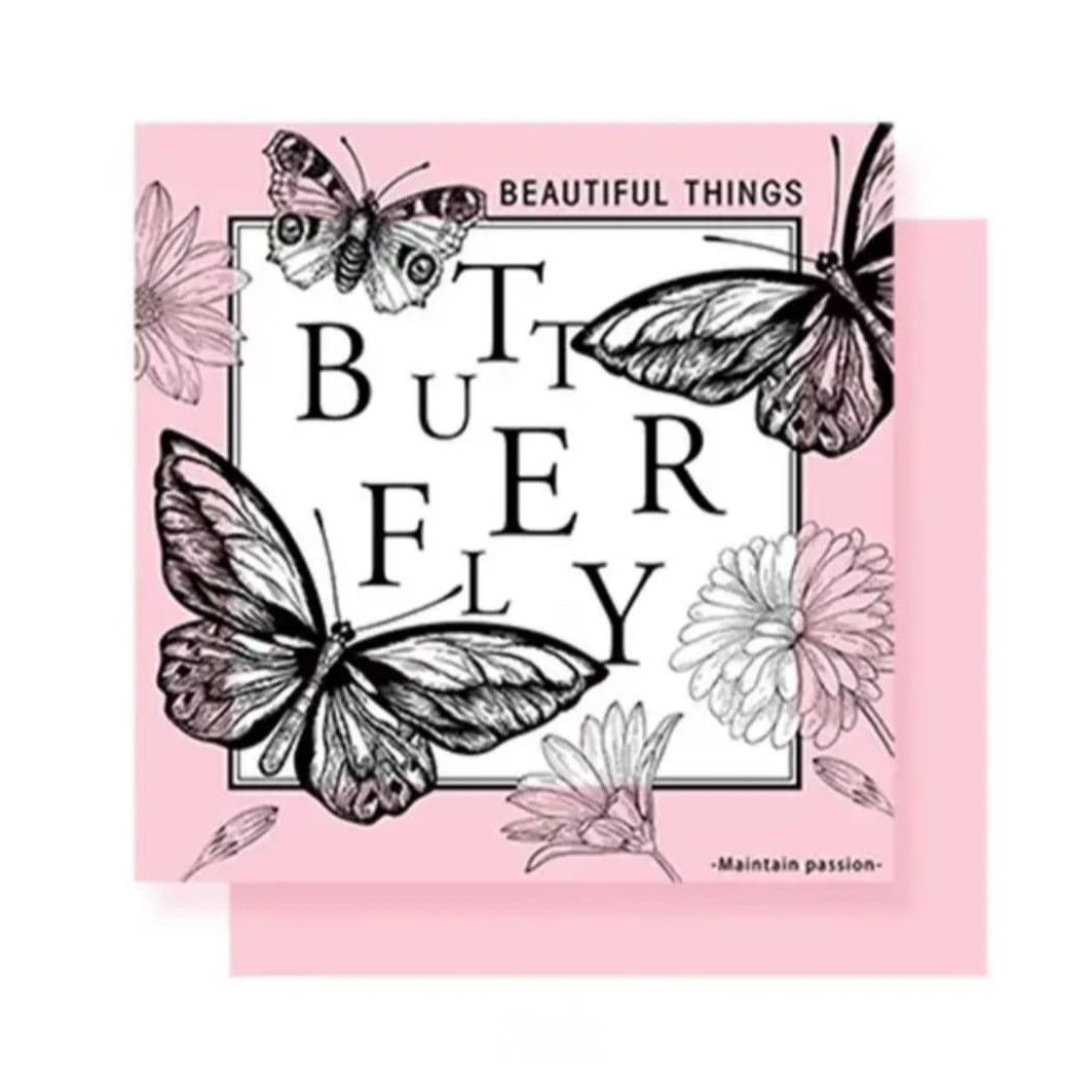 Butterfly Yazılı Çiçek Ambalajı Pembe