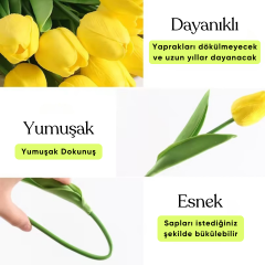 Yapay Islak Lale Gerçek Dokulu