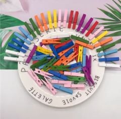 Ahşap Süsleme Mandalı - Renkli