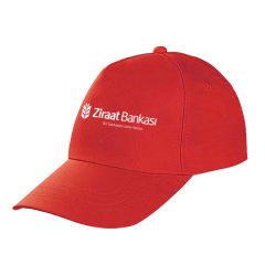 Kırmızı Renk 5 Panel Promosyon Şapka