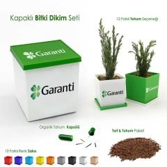 Promosyon Kare Kapaklı ve Tohumlu Bitki Dikim Seti