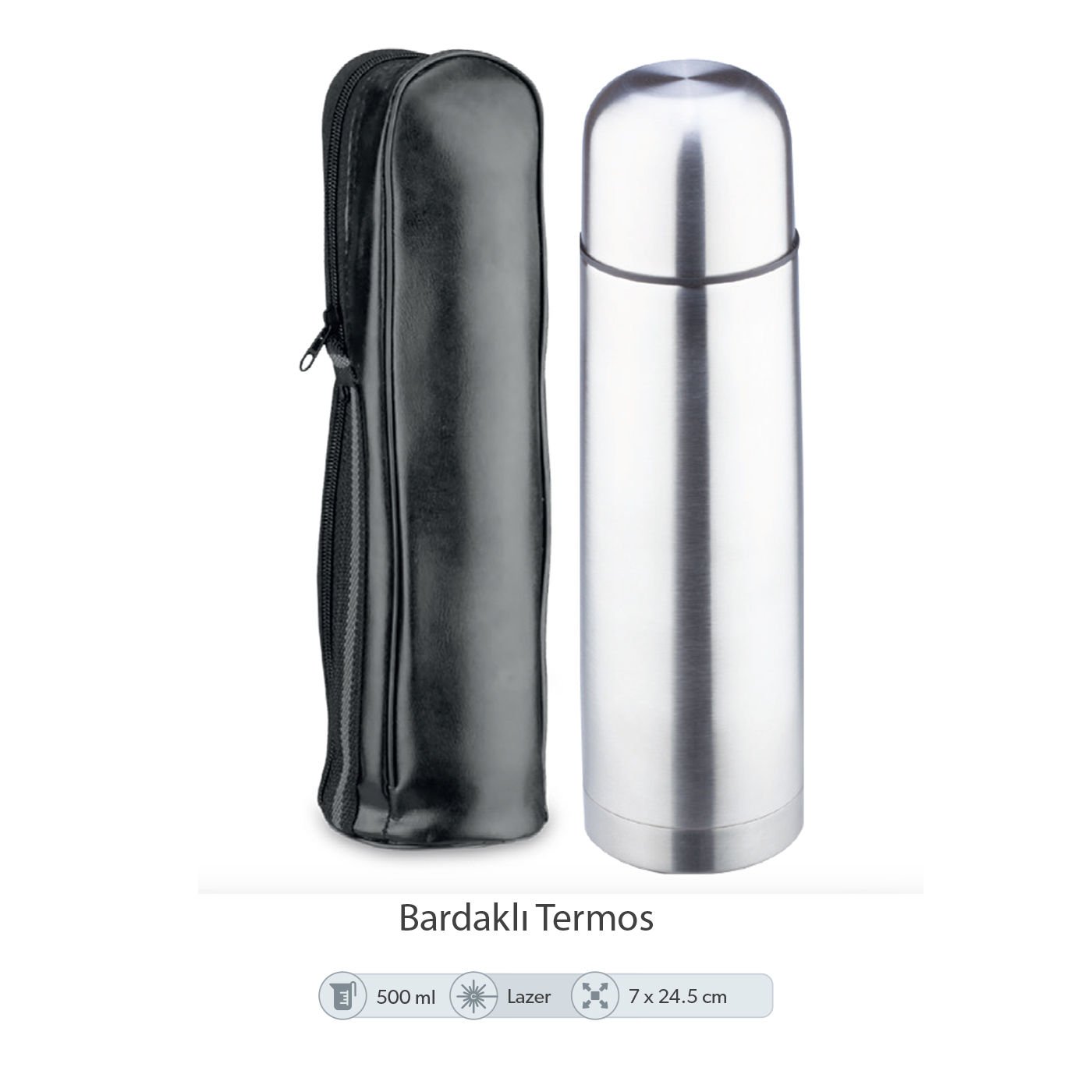 Deri Kılıflı Termos - 500ml