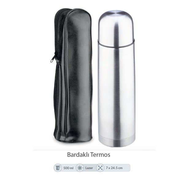 Deri Kılıflı Termos - 500ml