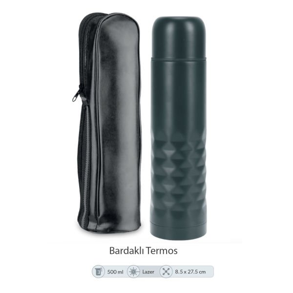 Deri Kılıflı Termos - 500ml