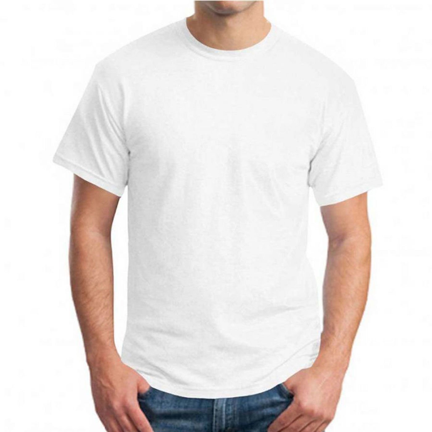 Beyaz Renk Yuvarlak Yaka Unisex T-Shirt