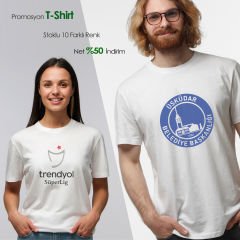 Beyaz Renk Yuvarlak Yaka Unisex T-Shirt