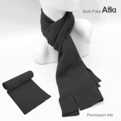 Promosyon Siyah Polar Atkı