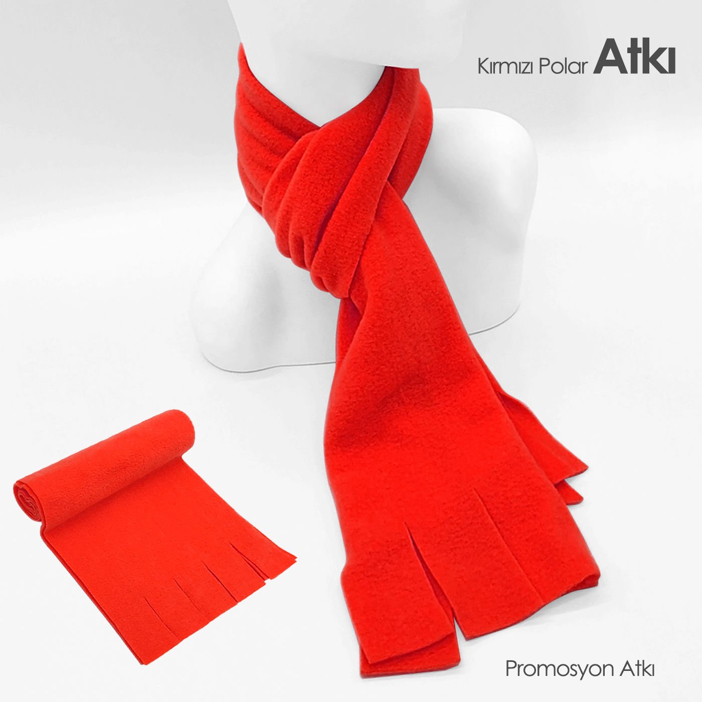 Promosyon Kırmızı Polar Atkı