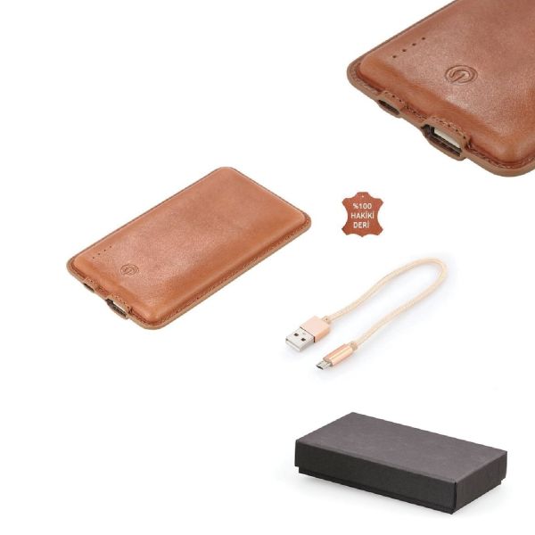 Deri Kılıflı Powerbank - 8000 mAh