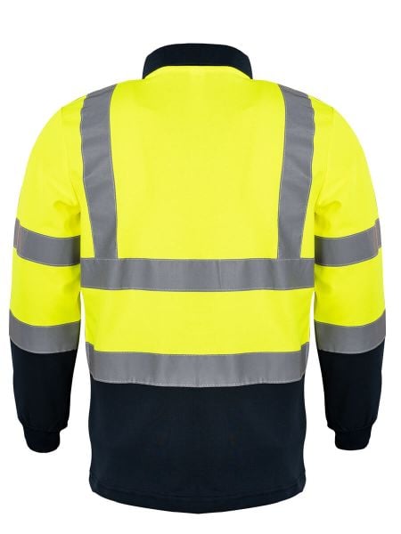 Reflektörlü Polo Yaka T-Shirt İnterlok Uzun Kollu