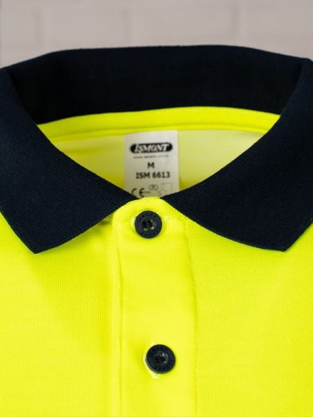 Reflektörlü Polo Yaka T-Shirt İnterlok Uzun Kollu
