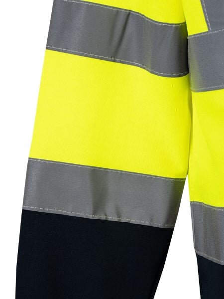 Reflektörlü Polo Yaka T-Shirt İnterlok Uzun Kollu