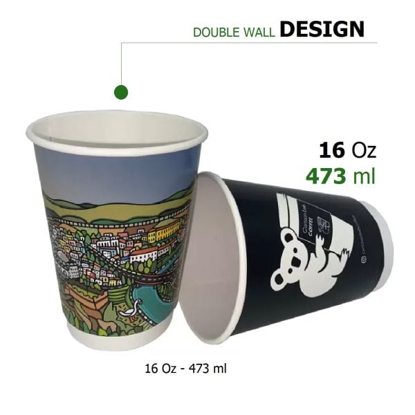 16 OZ - 473 ML - Double Wall - Karton Bardak